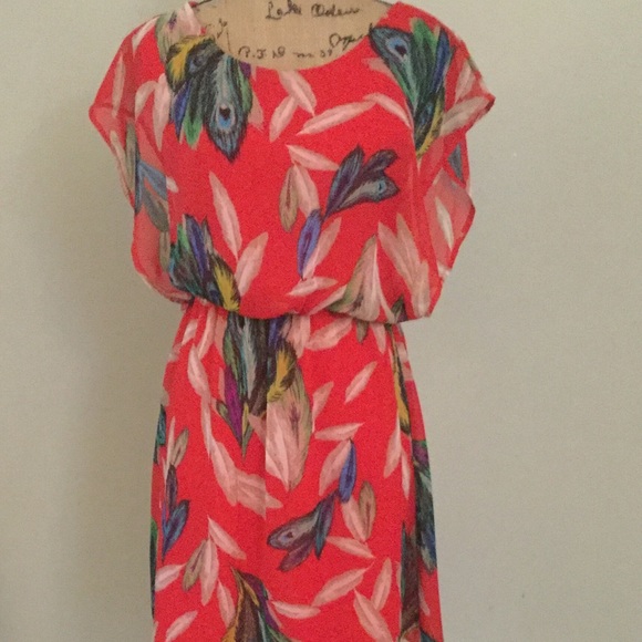 Fab’rik Dresses & Skirts - Fabrik Peacock Feather Dress Size Medium